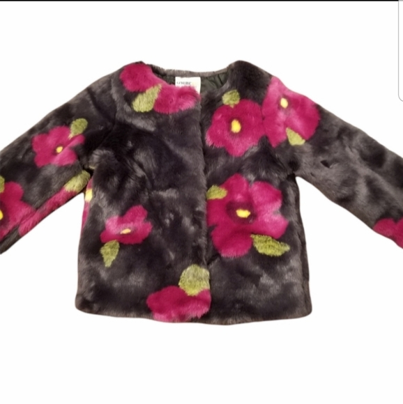Oshkosh B'gosh Floral Faux Fur Coat - Picture 2 of 7